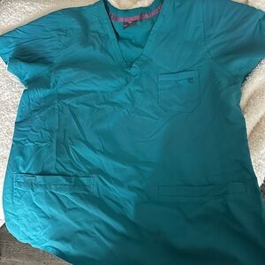Teal Scrub Top med couture